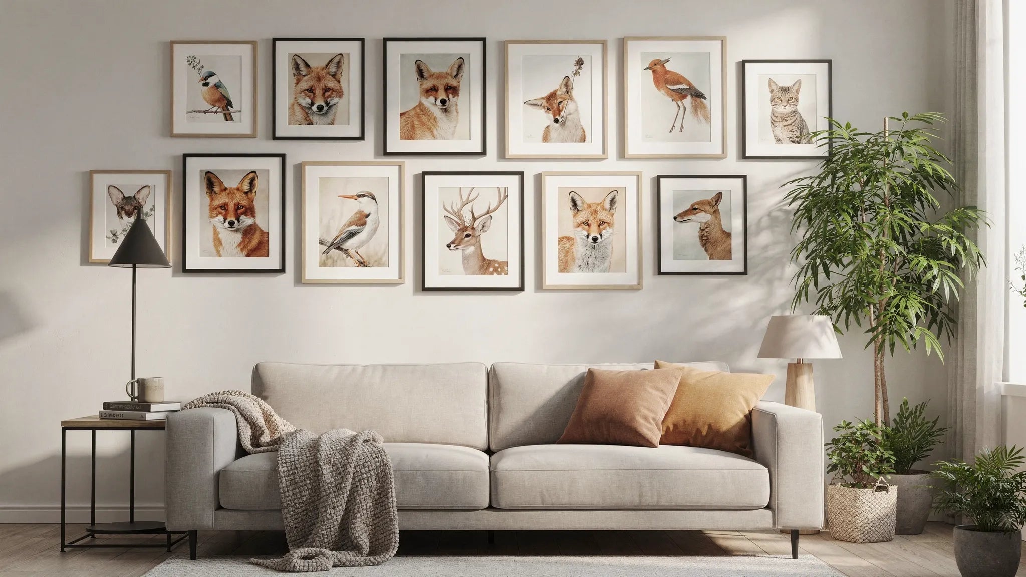 Wandposter: So kombinierst du Tierportraits als Bilderwand