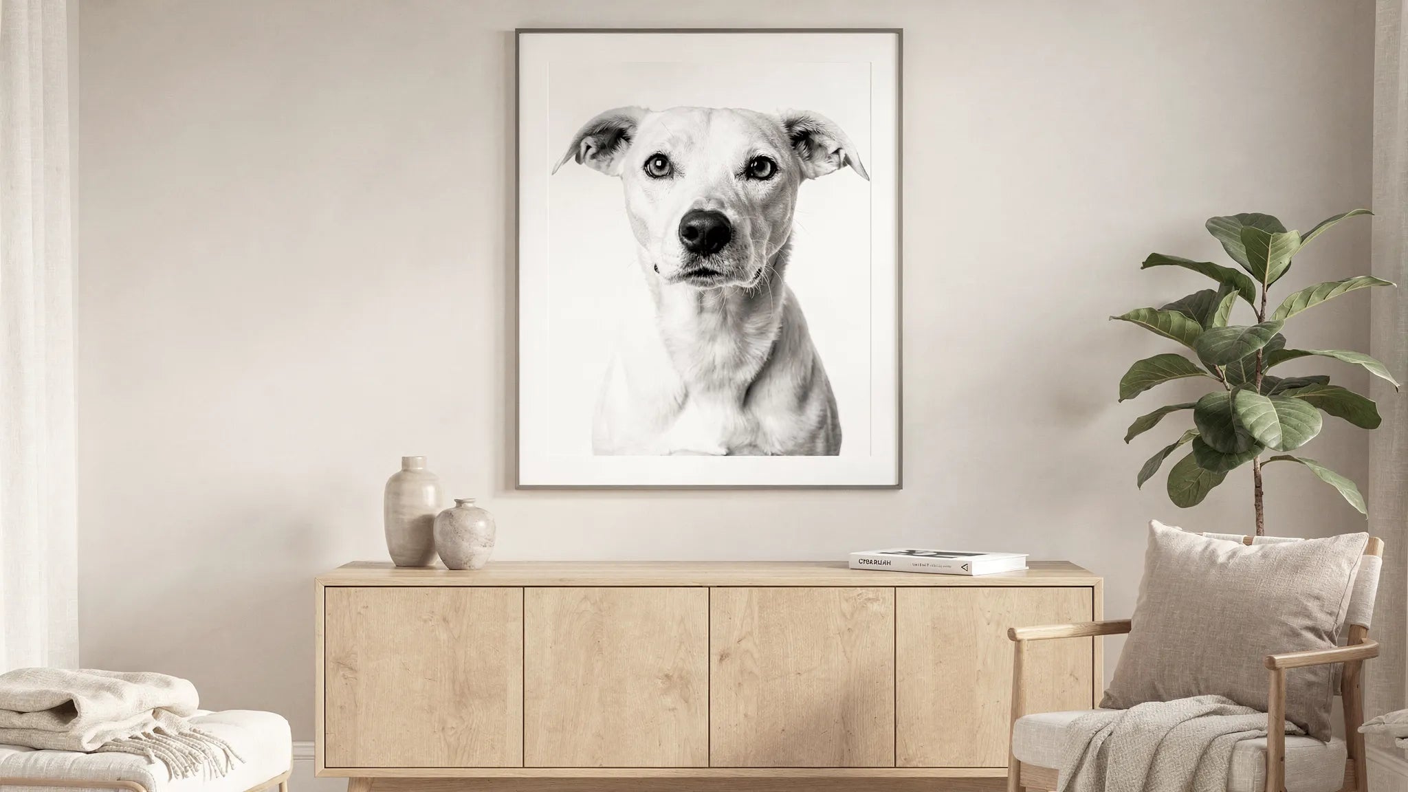 Poster schwarz weiß: Minimalistische Haustierkunst gestalten