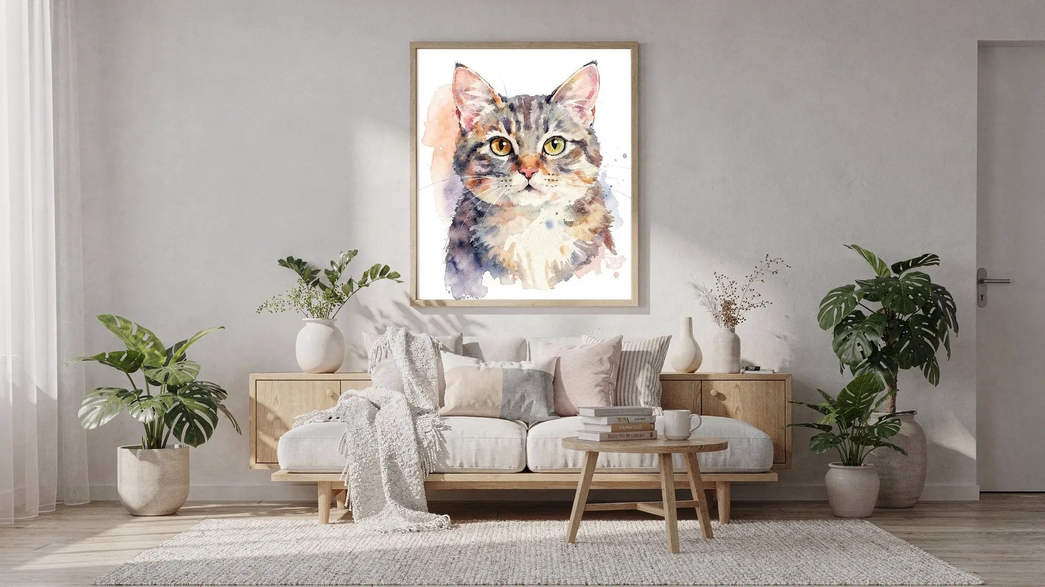 Katze Aquarell Portrait: Zarte Kunst aus deinem Foto