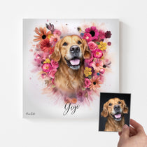 Gepersonaliseerde portretposter en canvas - Bloemenengelstijl