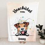 Beschermd door - Gepersonaliseerde fleece deken met huisdierontwerp