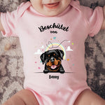 Beschermd door - Gepersonaliseerde babyromper - Kort - Hond & Kat 