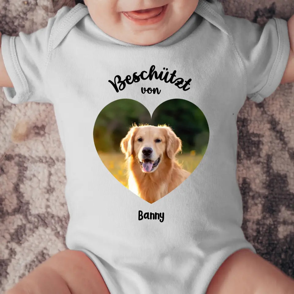 Beschermd door - Gepersonaliseerde babyromper met foto 