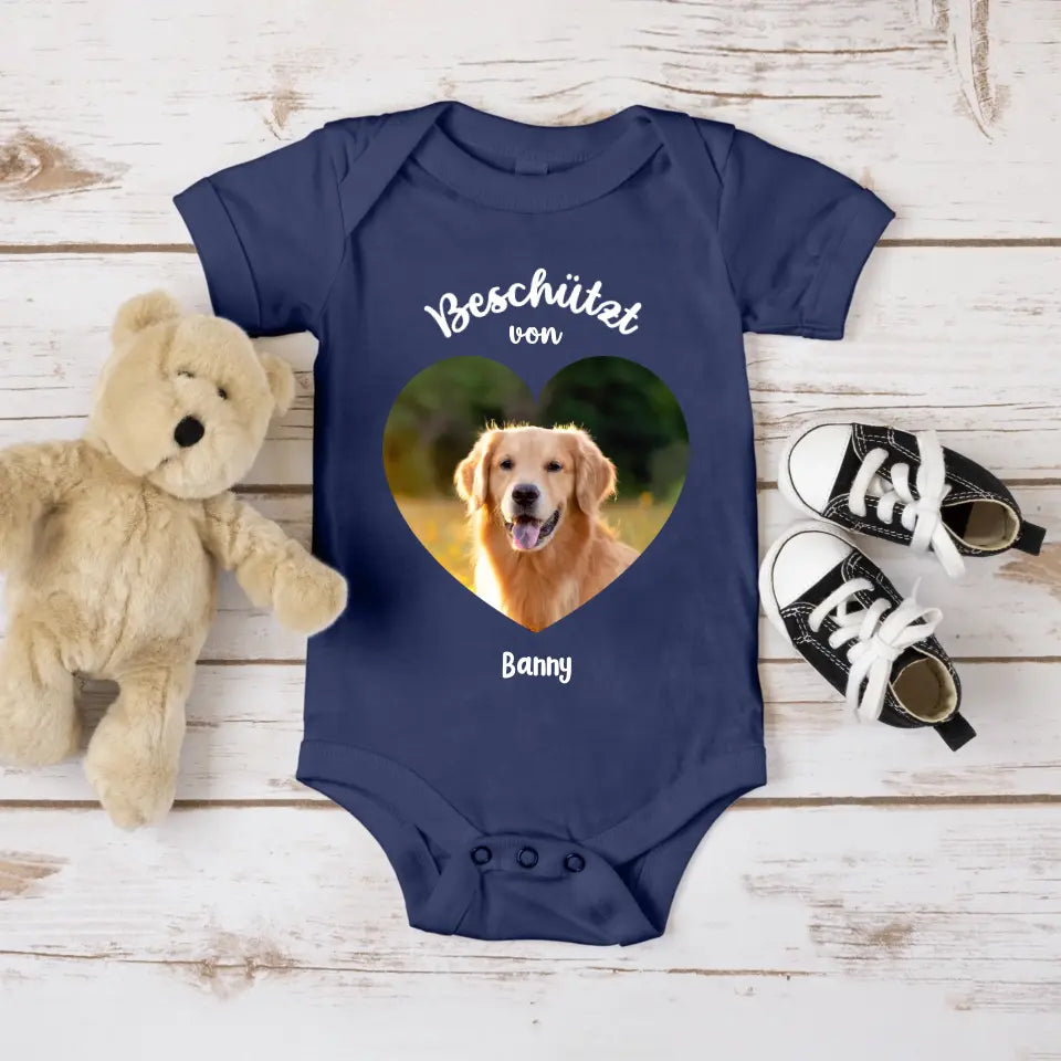 Beschermd door - Gepersonaliseerde babyromper met foto 