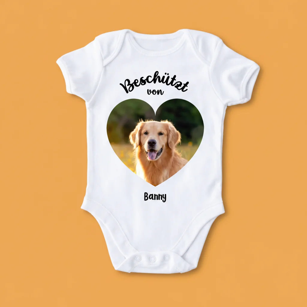 Beschermd door - Gepersonaliseerde babyromper met foto 