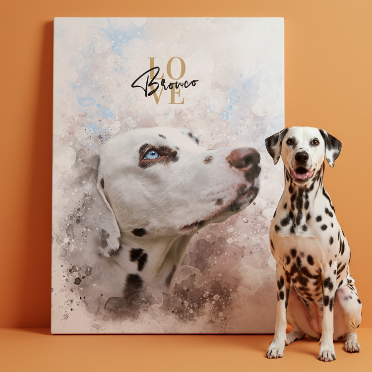 Gepersonaliseerde portretposter en canvas - aquarelstijl 