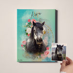 Gepersonaliseerd portret - Gouden bloemenstijl 