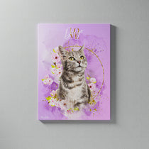 Gepersonaliseerde portretposter en canvas - Gouden bloemenstijl 
