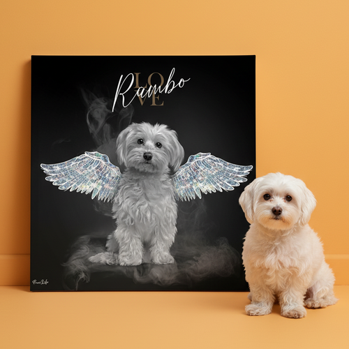 Gepersonaliseerde portretposter en canvas - Diamanten Engelstijl 
