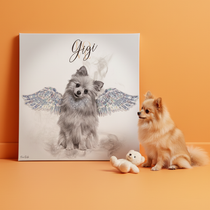 Gepersonaliseerde portretposter en canvas - Diamanten Engelstijl 