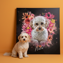 Gepersonaliseerde portretposter en canvas - Bloemenengelstijl