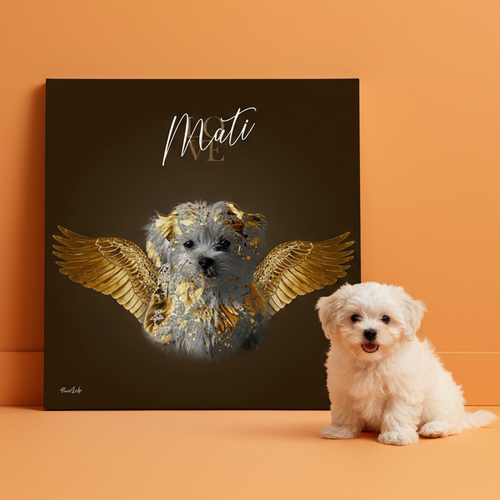 Gepersonaliseerde portretposter en canvas - Gouden Engelstijl 