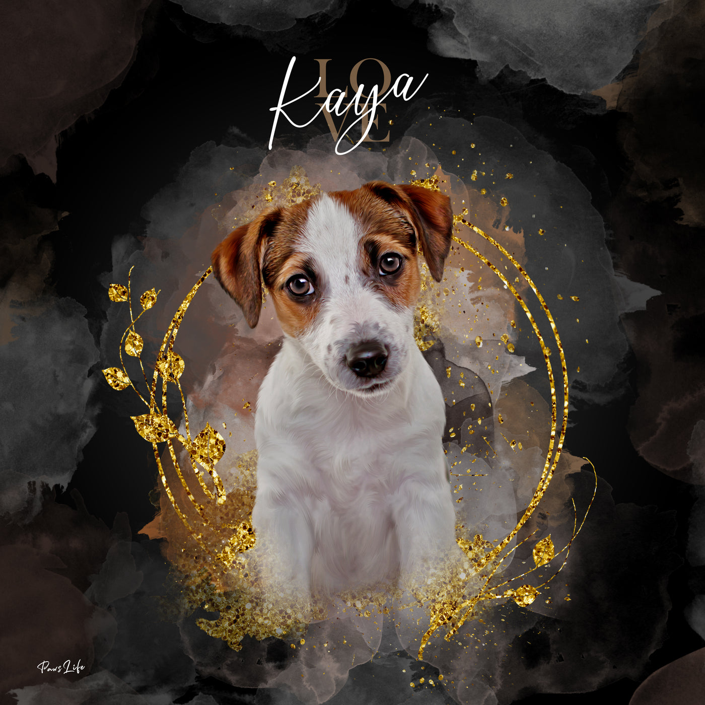 Gepersonaliseerd portret - Gouden aquarelstijl 