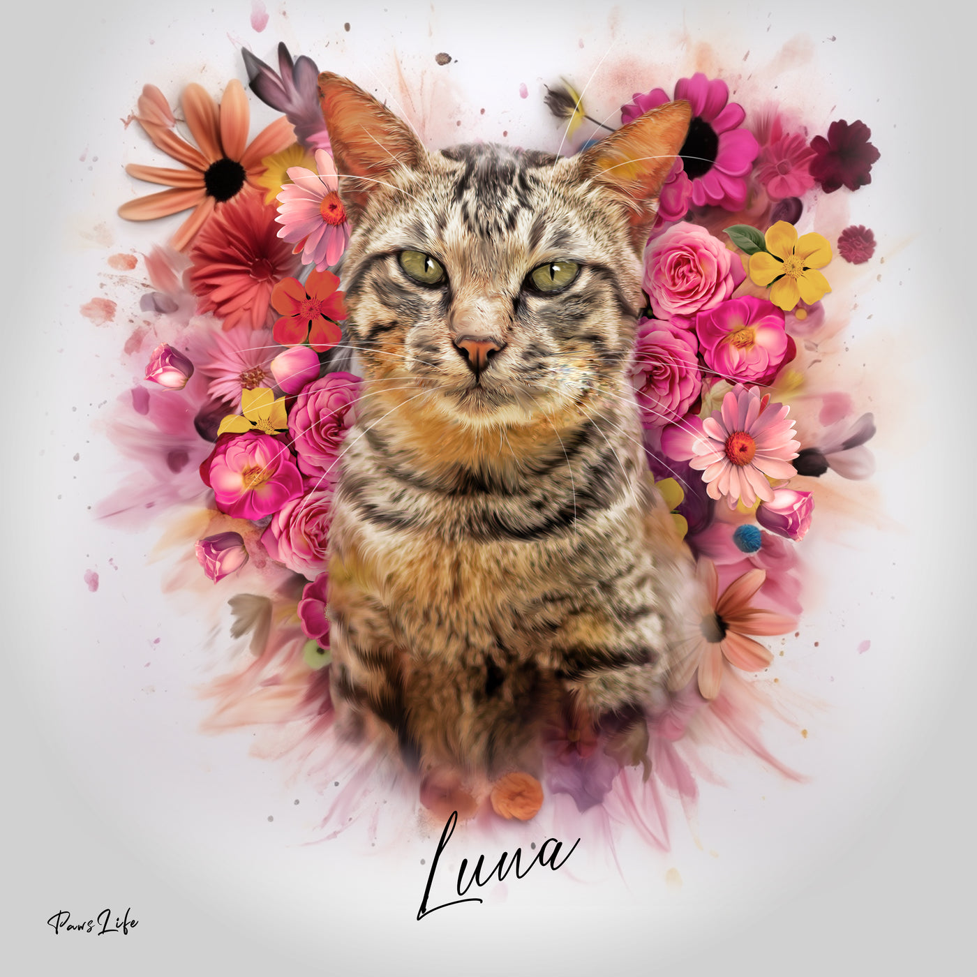 Gepersonaliseerd portret - Bloemenengelstijl