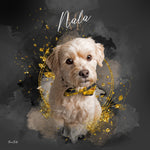 Gepersonaliseerd portret - Gouden aquarelstijl 