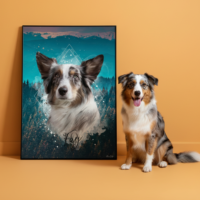 Gepersonaliseerde portretposter en canvas - natuurstijl 