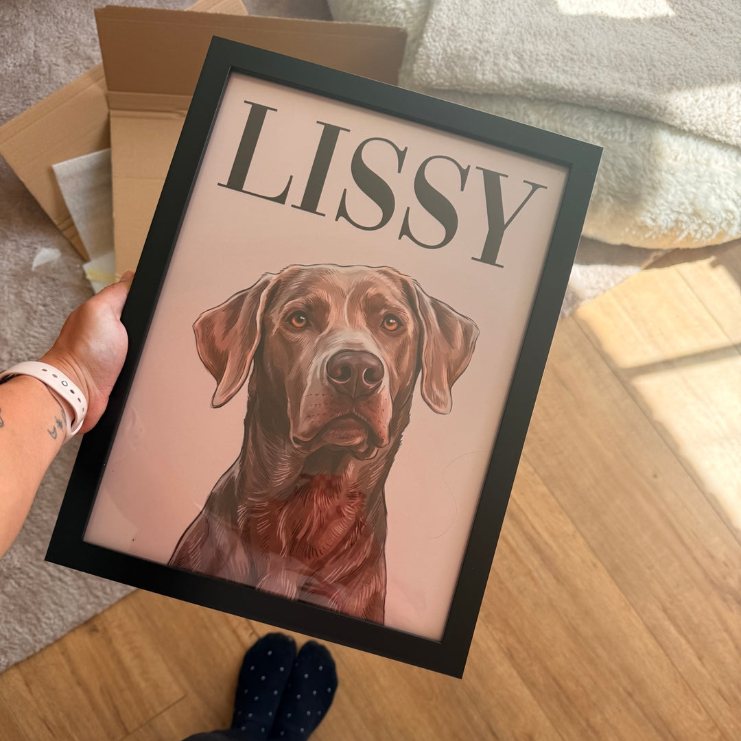 Gepersonaliseerde portretposter en canvas - Maanstijl 