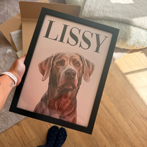 Gepersonaliseerde portretposter en canvas - Maanstijl 