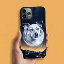 Gepersonaliseerde telefoonhoes met portret – Maanstijl 