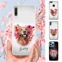 Gepersonaliseerde telefoonhoes met portret - Bloemenengel-stijl