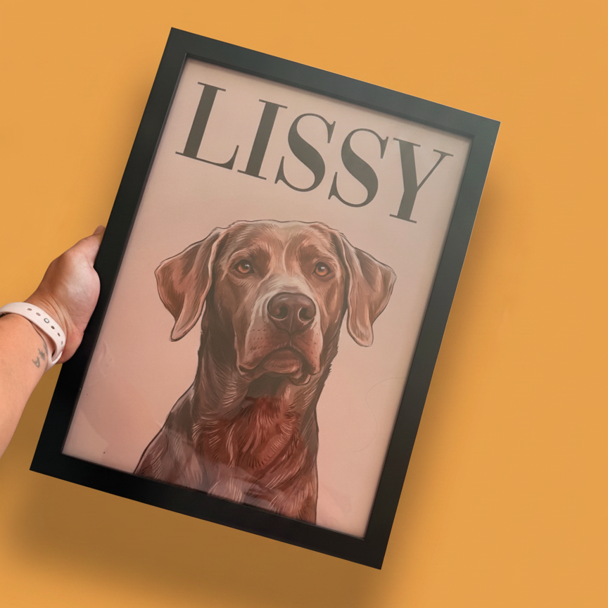 Gepersonaliseerde portretposter en canvas - Maanstijl 