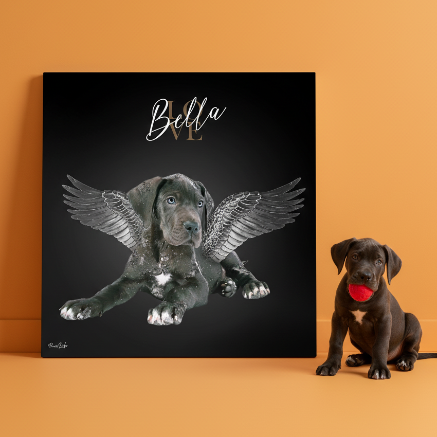 Gepersonaliseerd portret - Zilveren Engel Stijl 