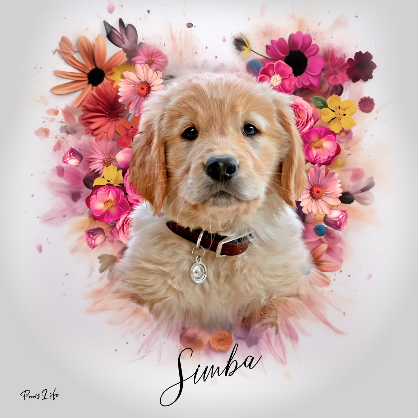 Gepersonaliseerd portret - Bloemenengelstijl