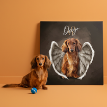 Gepersonaliseerde portretposter en canvas - Engel in aquarelstijl