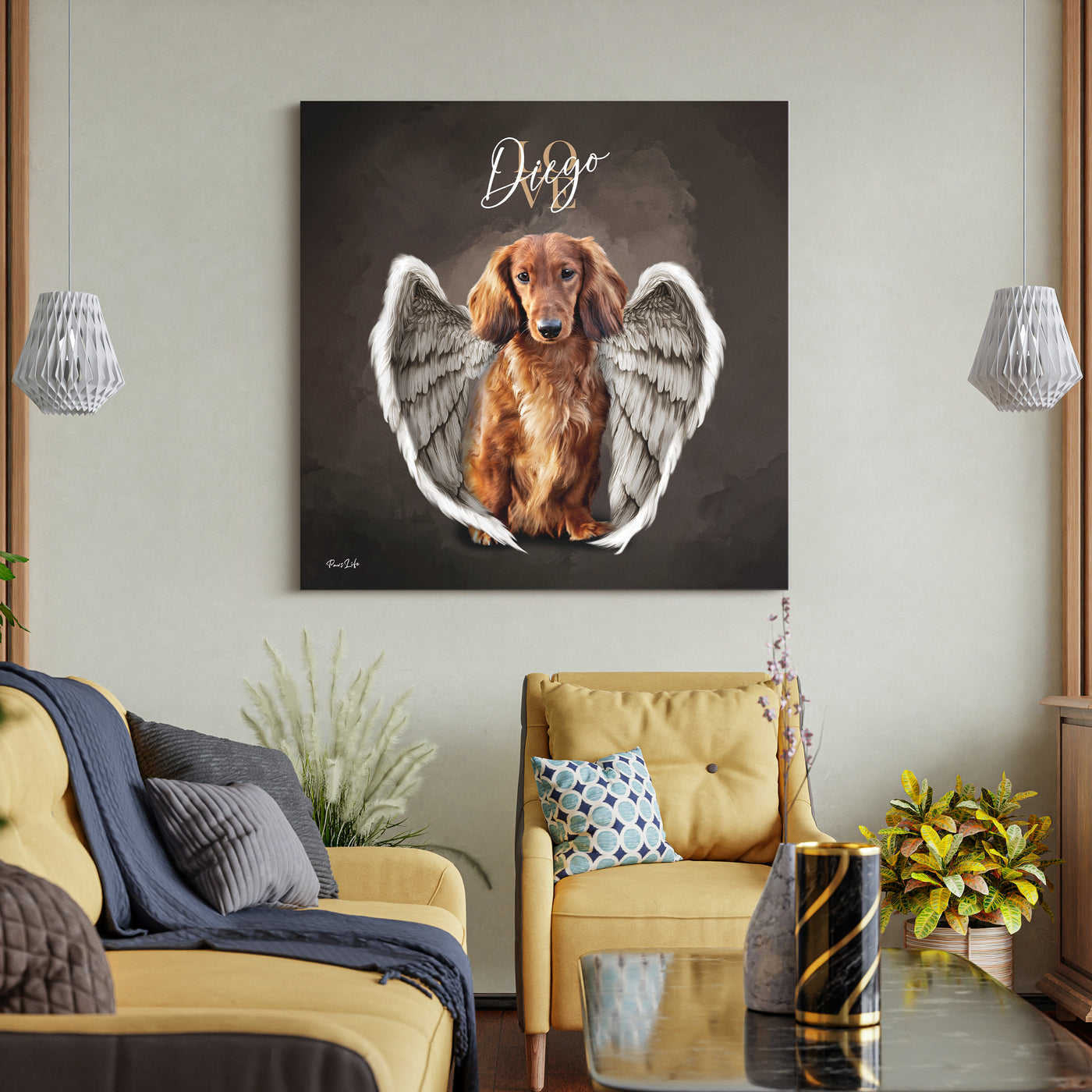 Gepersonaliseerd portret - Engel in aquarelstijl