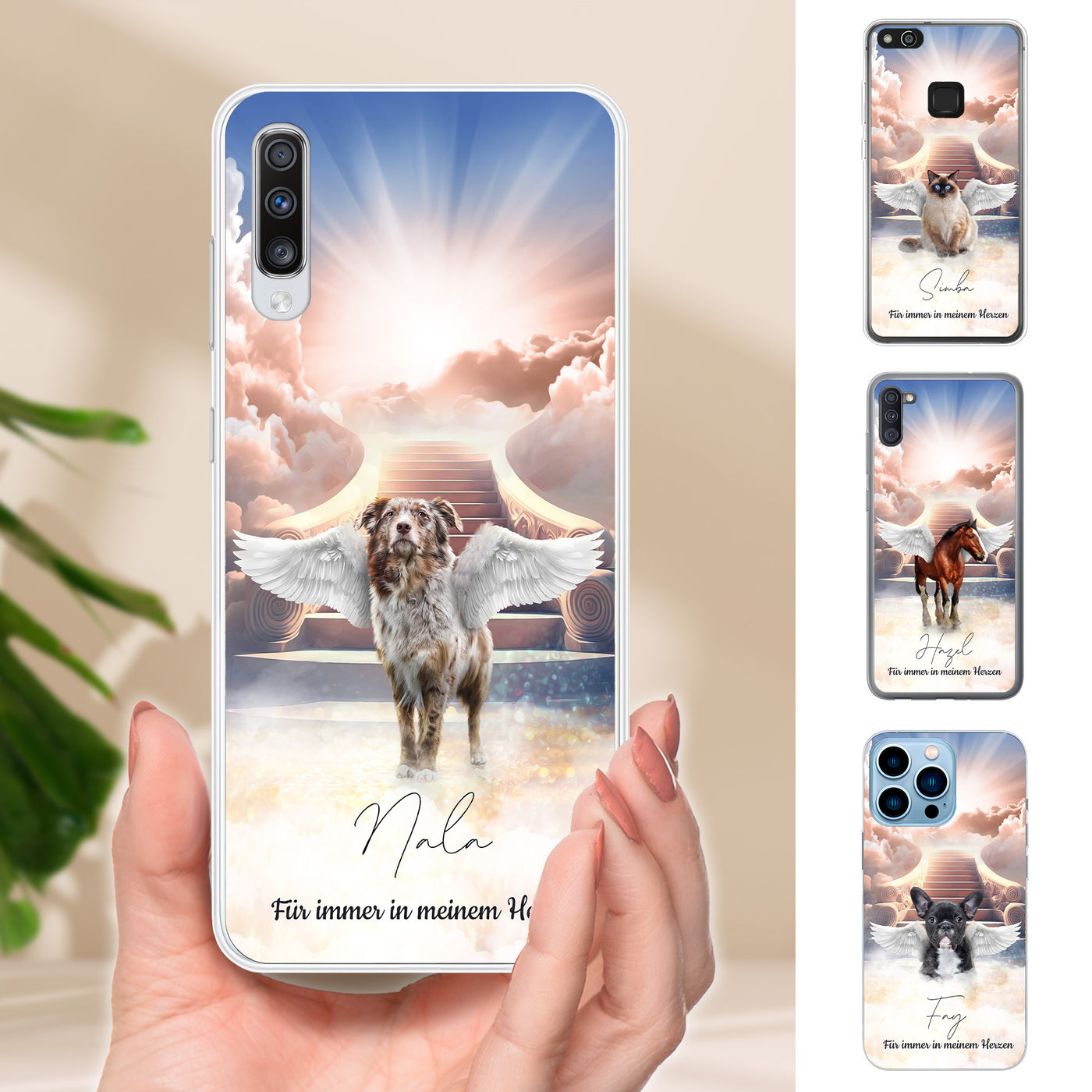 Gepersonaliseerd telefoonhoesje met portret – Hemelse Engelstijl