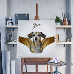 Personalisierte Portrait Leinwand - Goldener Engel Stil - PawsLife