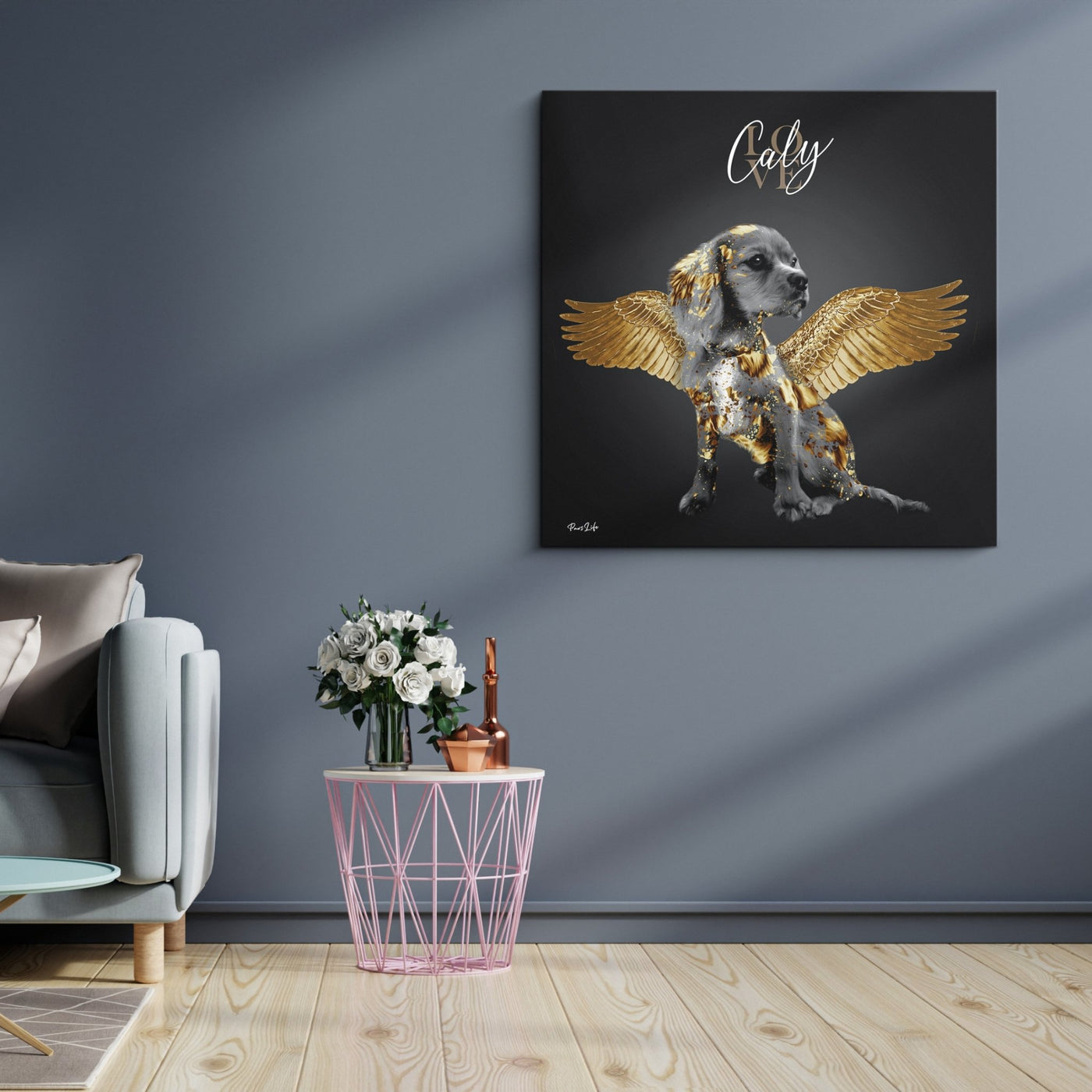 Personalisiertes Portrait - Goldener Engel Stil - PawsLife
