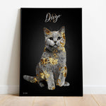 Personalisiertes Portrait Poster - Gold Stil - PawsLife