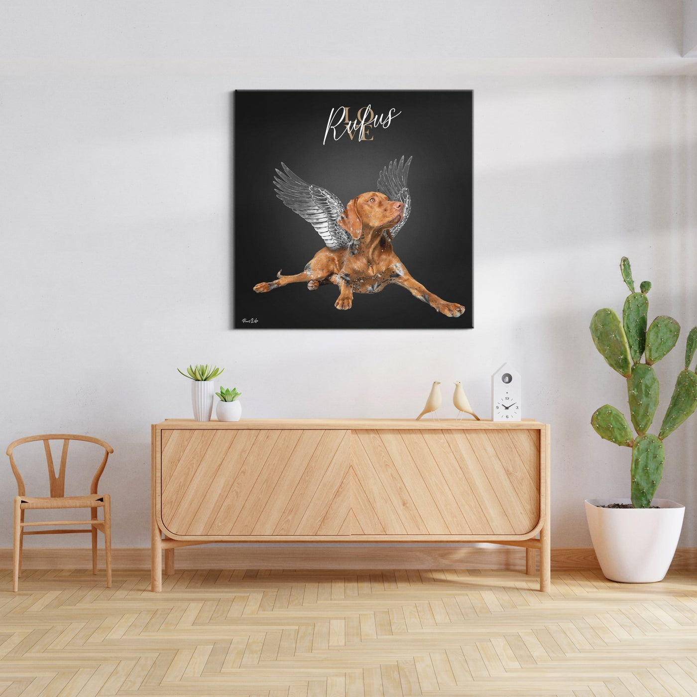 Personalisiertes Portrait - Silberner Engel Stil - PawsLife