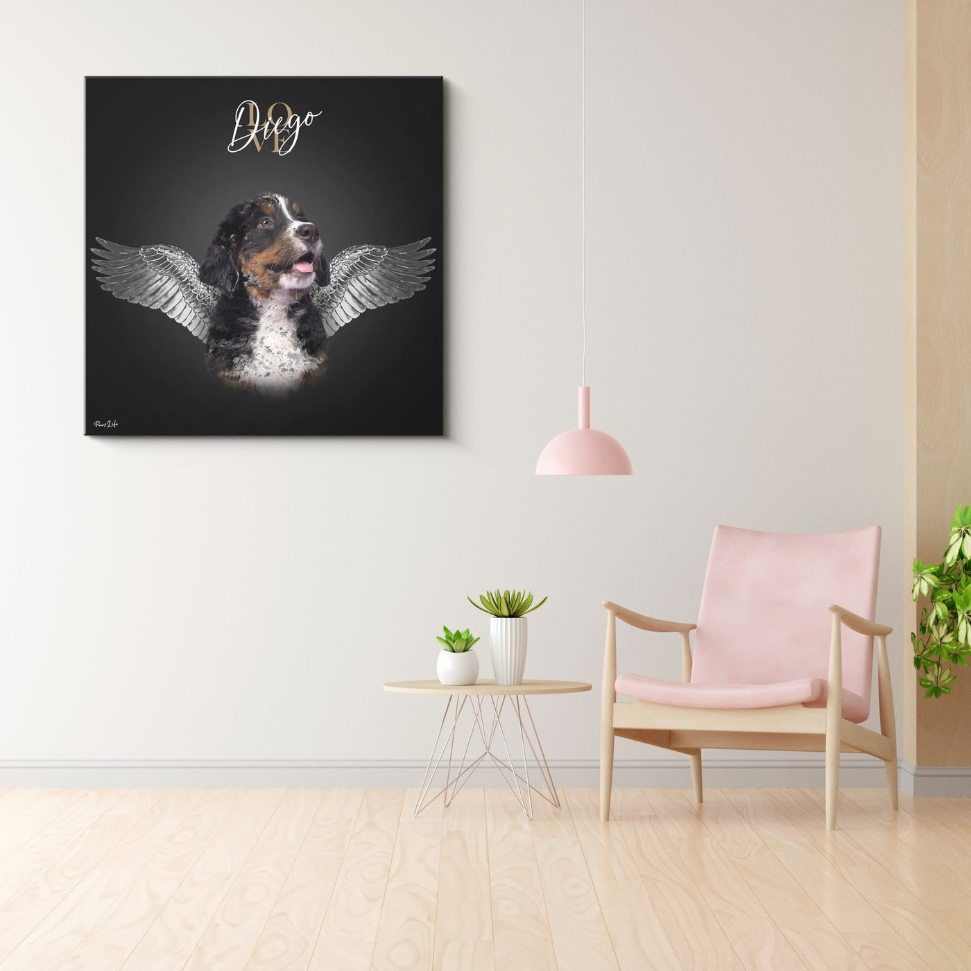 Personalisiertes Portrait - Silberner Engel Stil - PawsLife