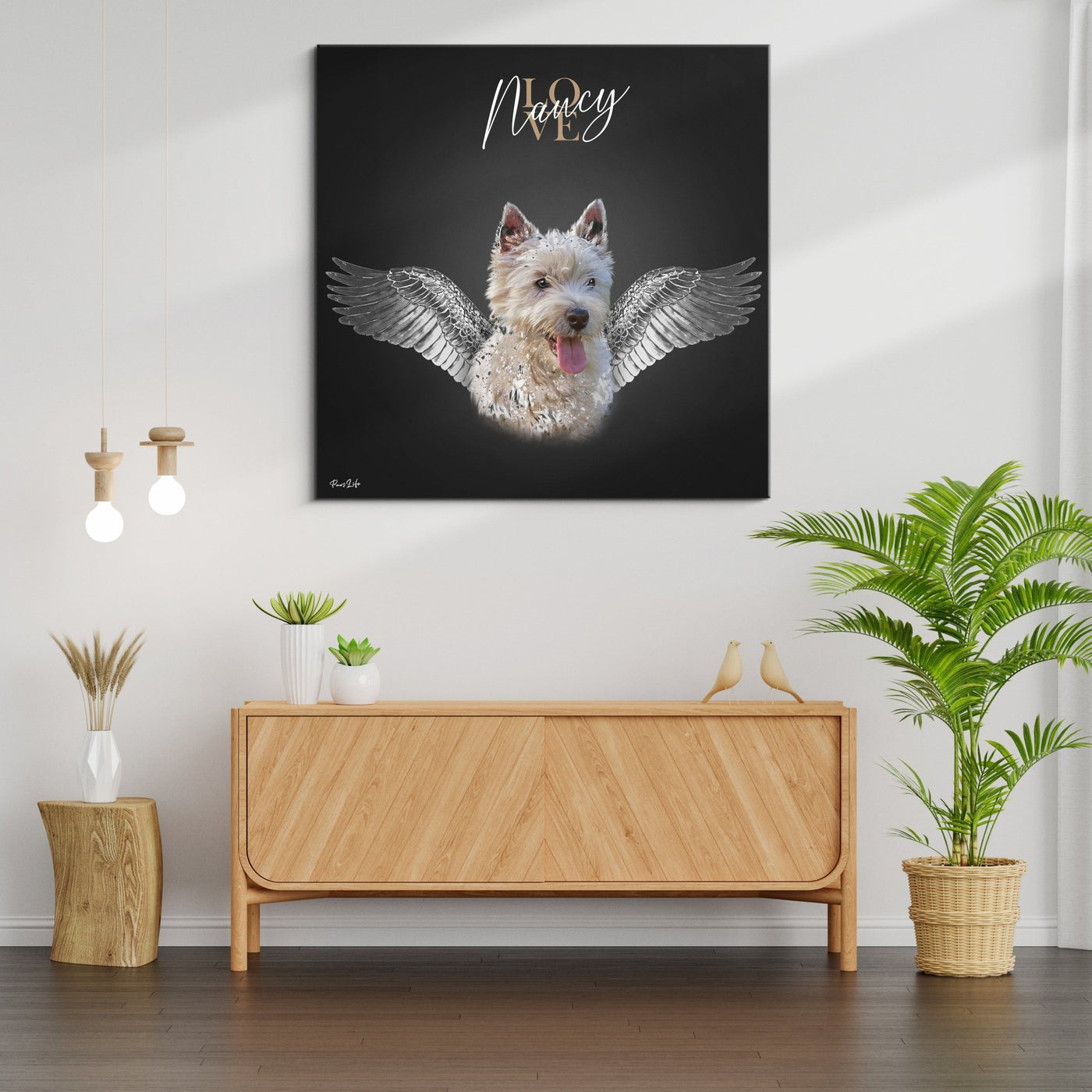 Personalisiertes Portrait - Silberner Engel Stil - PawsLife